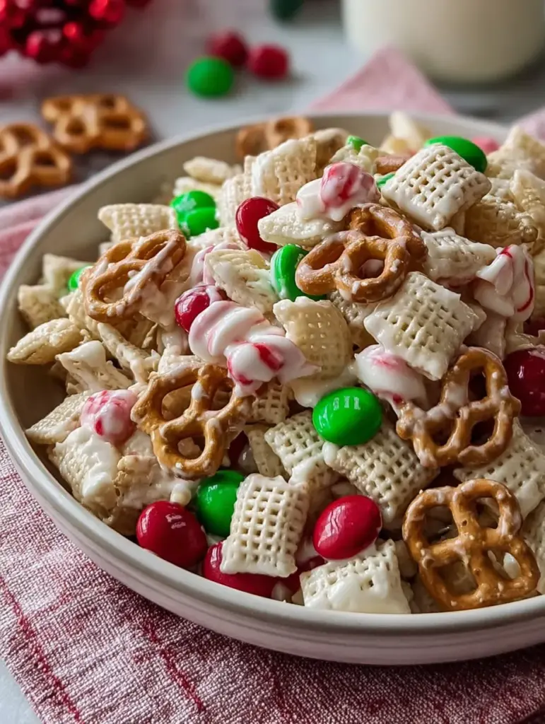 White Chocolate Christmas Chex Mix