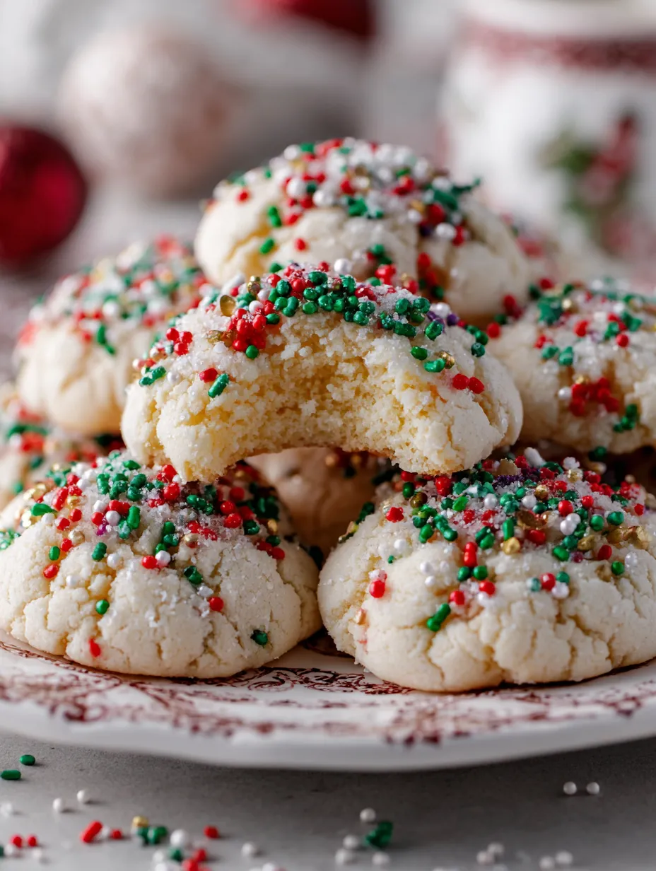 Melt-in-Your-Mouth Christmas Sprinkle Cookies