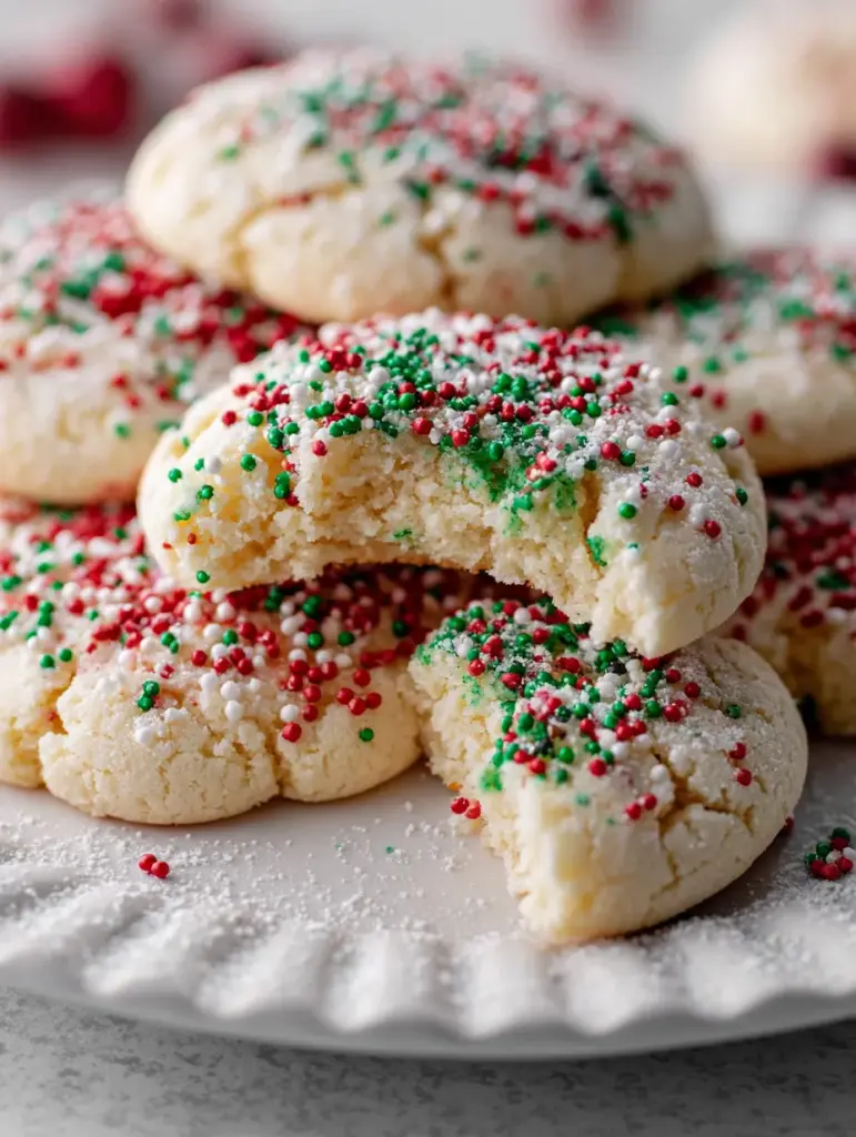 Melt-in-Your-Mouth Christmas Sprinkle Cookies