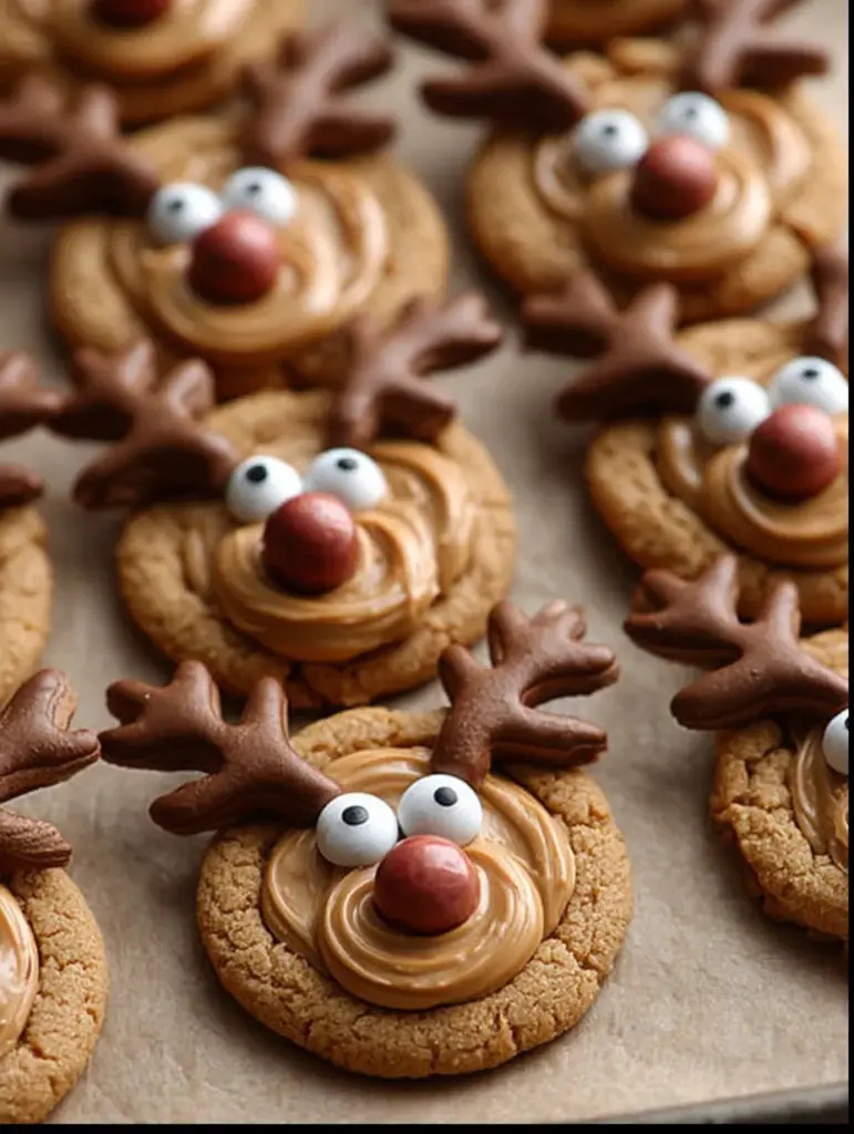 Peanut Butter Reindeer Swirl Cookies