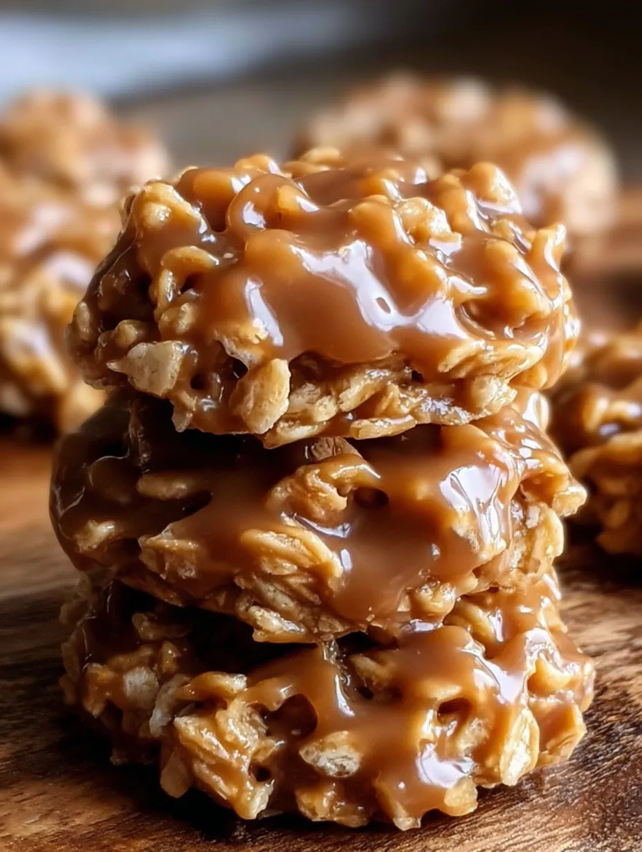 No-Bake Salted Caramel Chocolate Oat Cookies