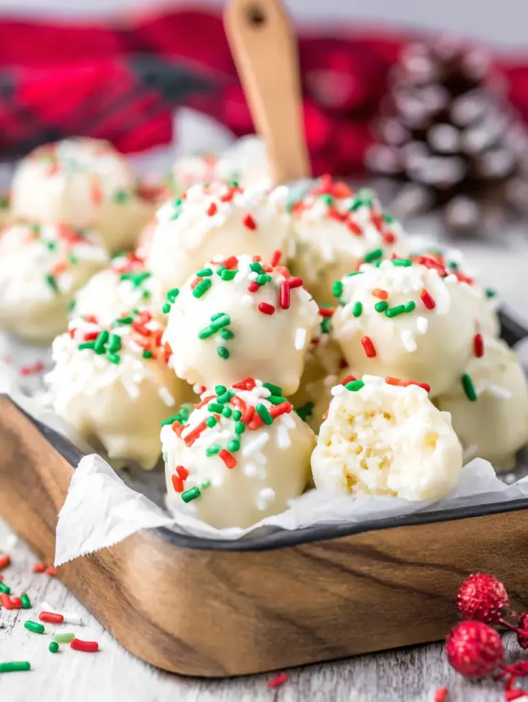 White Chocolate Christmas Cookie Truffles