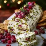 Holiday Cranberry Pistachio Cream Cheese Log