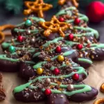Chocolate Pretzel Christmas Trees