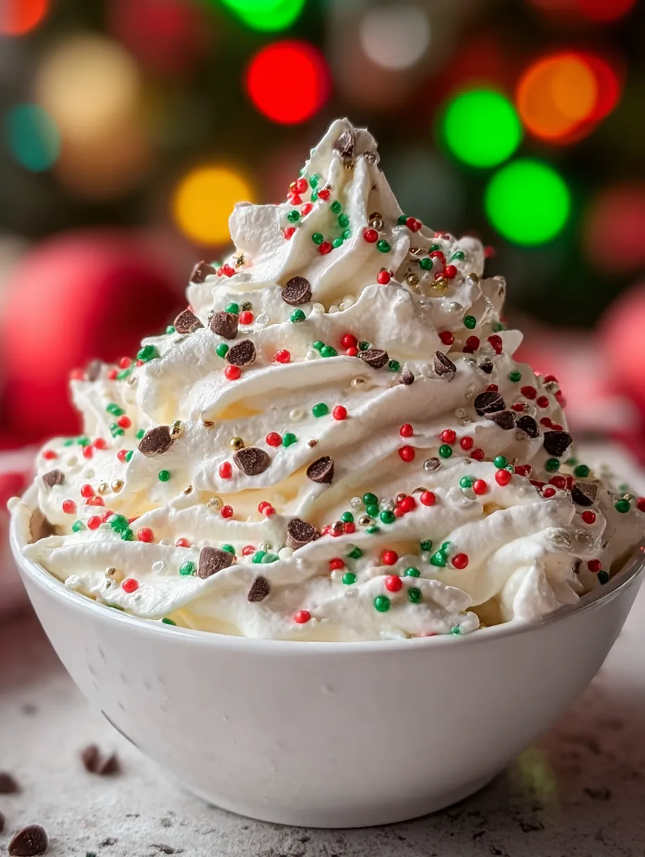 Fluffy Christmas Whipped Cream Sprinkle Dip
