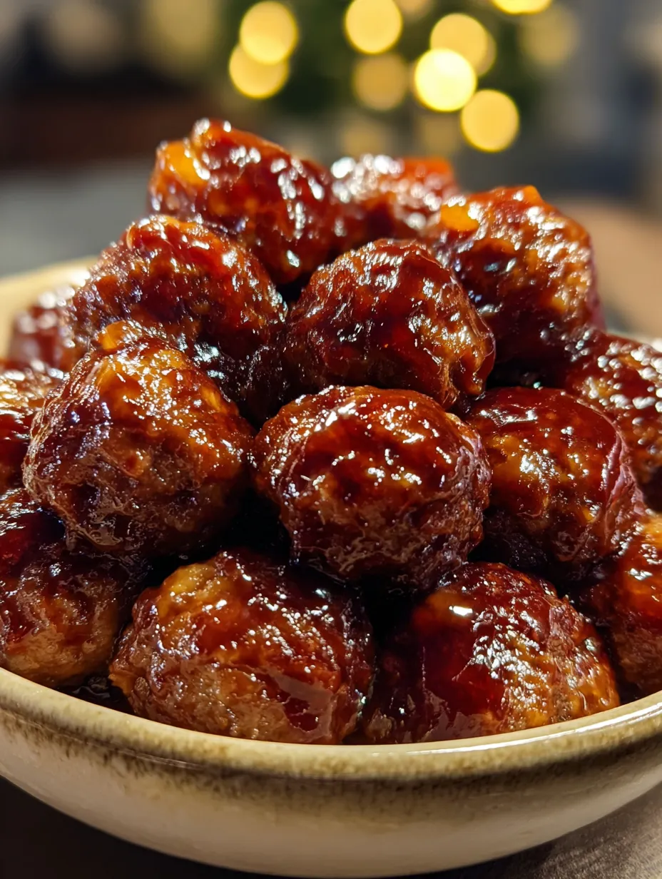 🍑 Peach Bourbon Holiday Party Meatballs: A Sticky-Sweet Holiday Classic with a Boozy Twist 🎄