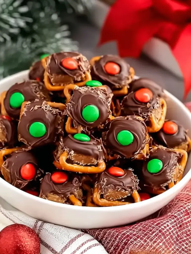 Christmas Rolo Pretzel Bites