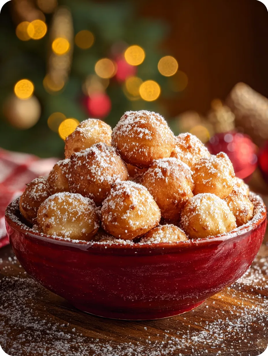 Santa’s Snowy Sugar Puffs – Crispy, Airy, and Dusted in Christmas Magic ❄️🎄