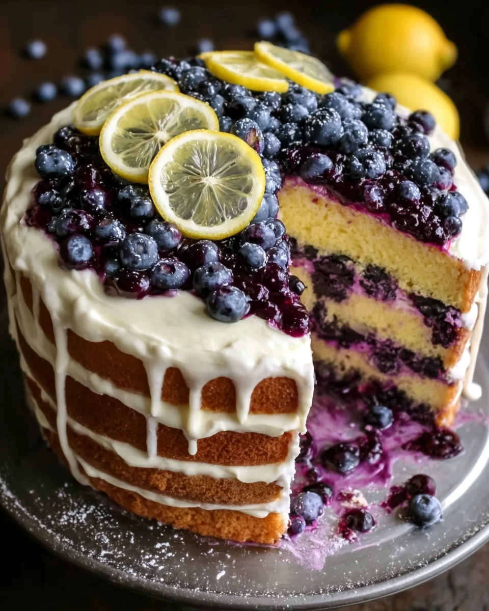Lemon Blueberry Layer Cake