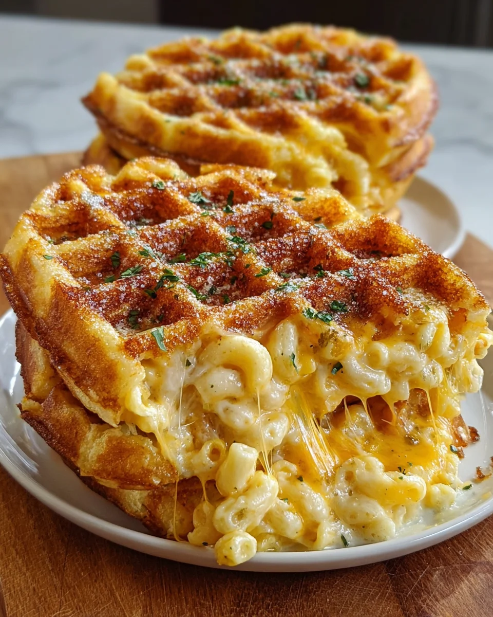 Mac and Cheese Stuffed Waffles