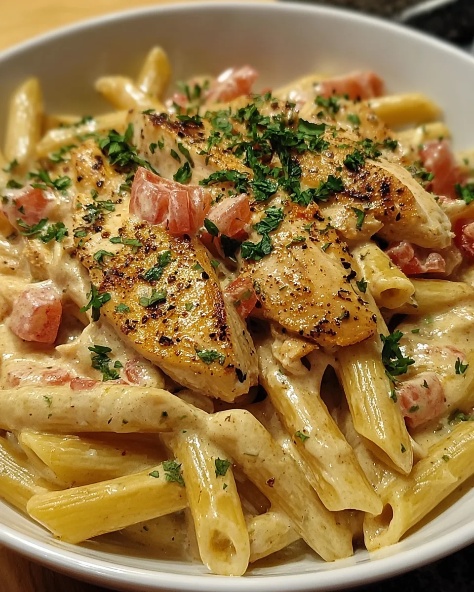 Slow Cooker Cheesy Chicken Penne is a delicious delight!