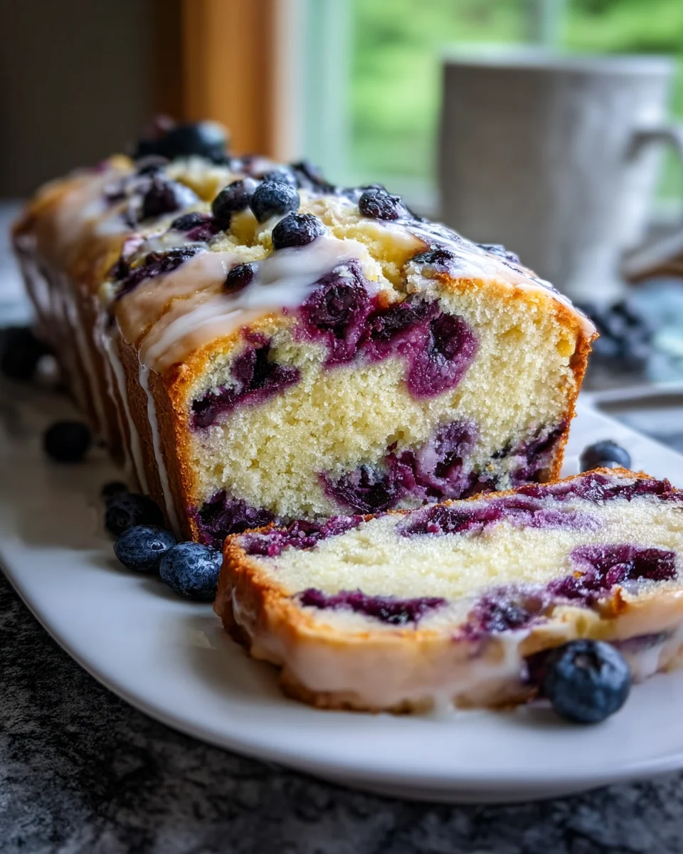 Ultra Moist & Tender Blueberry Cream Cheese Bread with Cream Cheese Swirl
