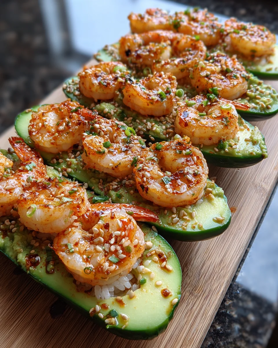 Shrimp Avocado Cucumber Boats