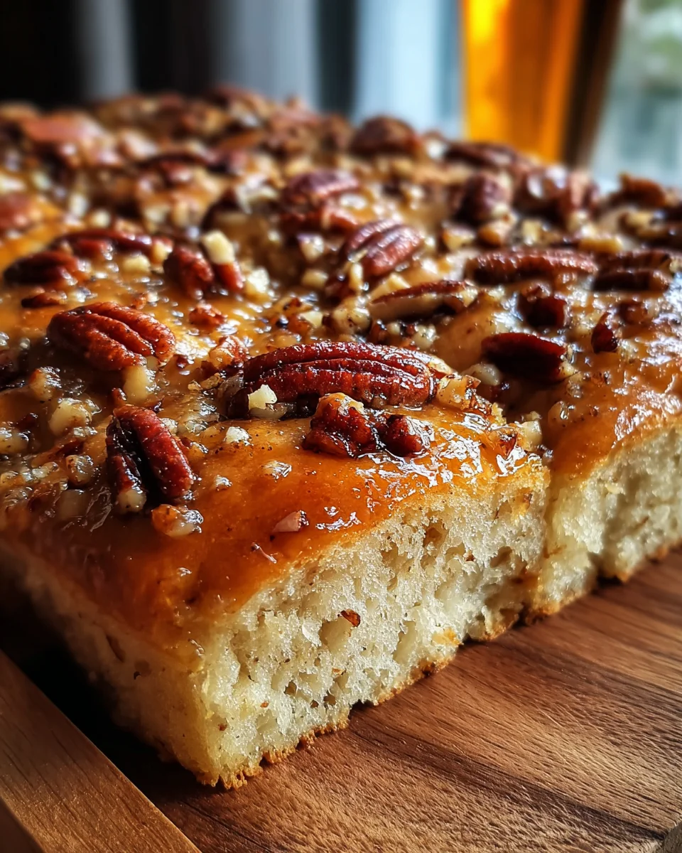 Sticky Pecan Focaccia Bread: A Blissful Recipe Delight!