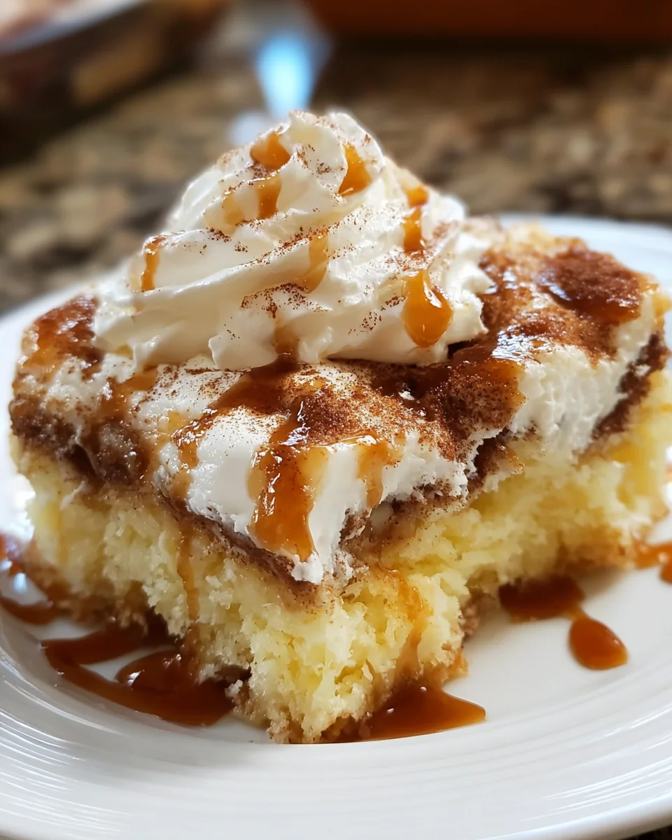 Cinnamon Roll Poke Cake