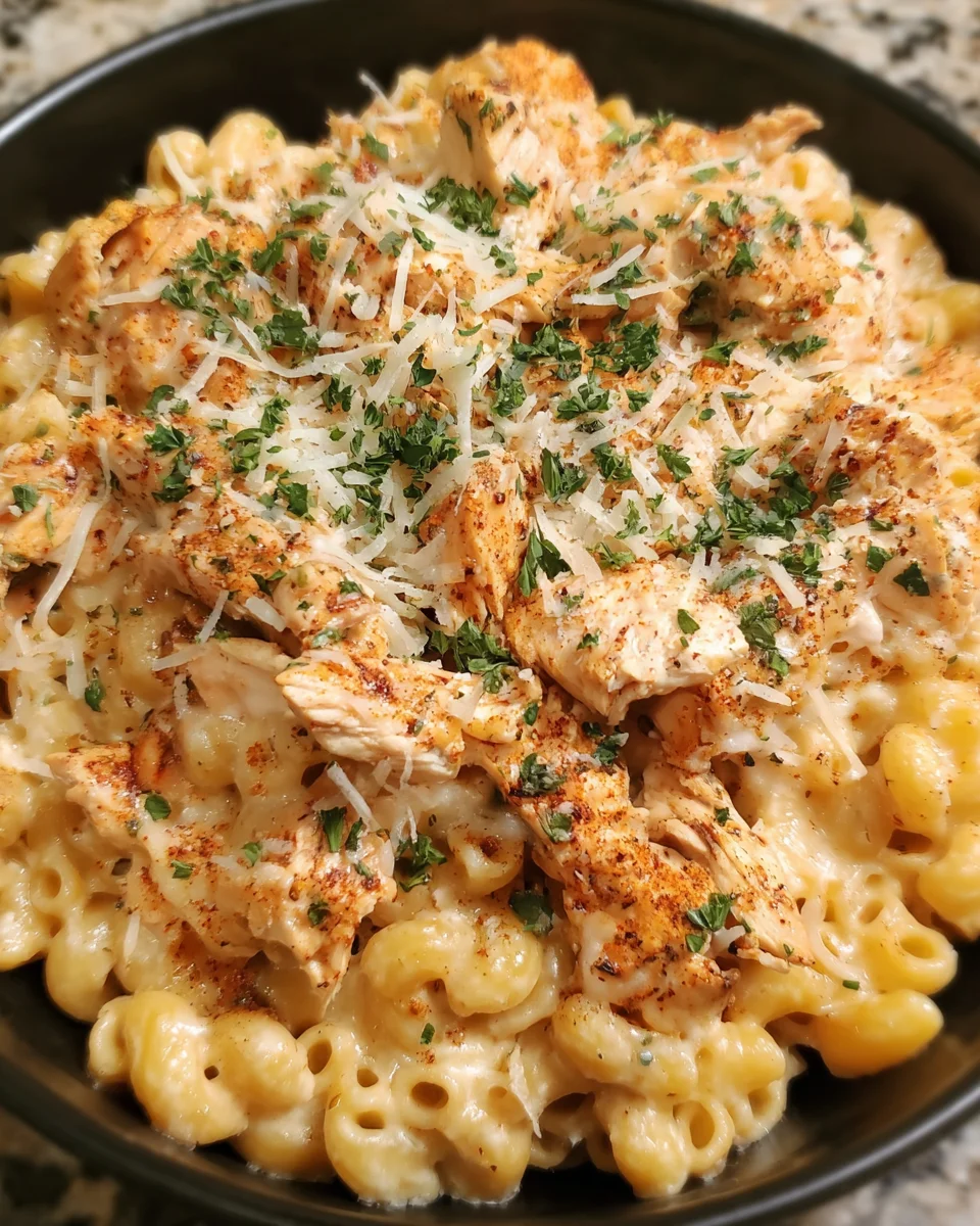 Crockpot Garlic Parmesan Chicken Pasta