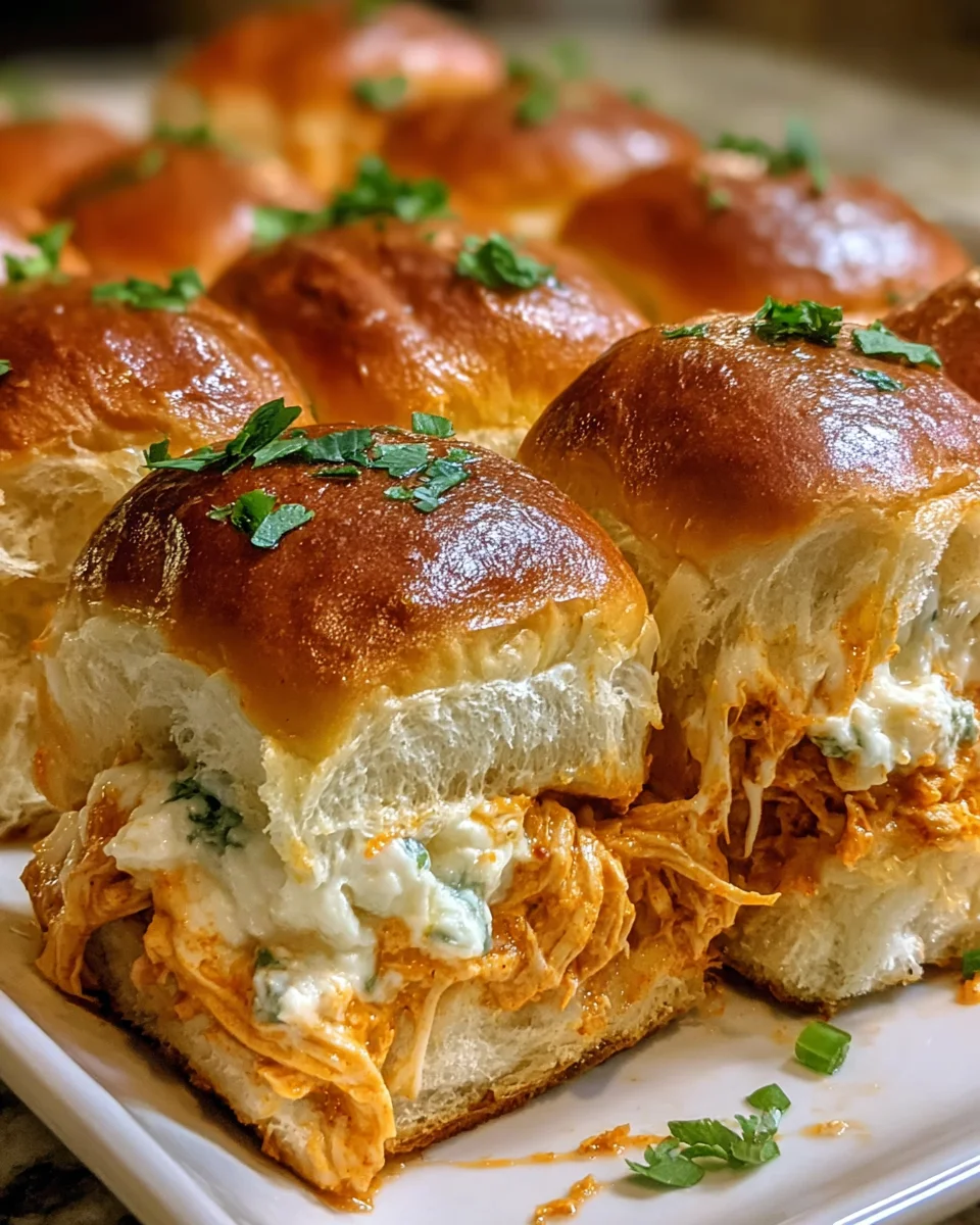 Buffalo Chicken Pizza Dip Sliders