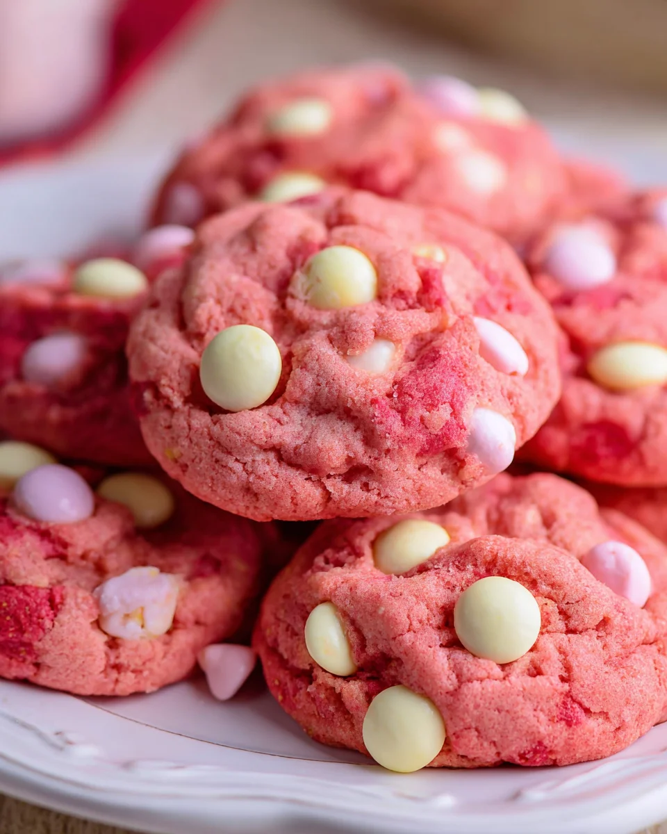 Strawberry Cake Mix Cookies