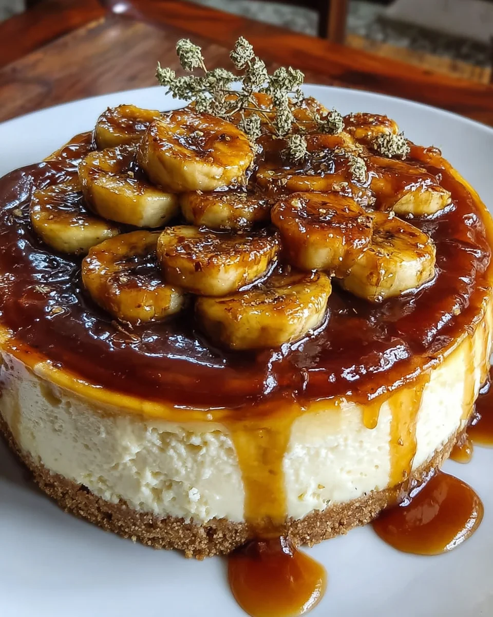 Caramelized Banana Cheesecake Rum Glaze is Irresistible!