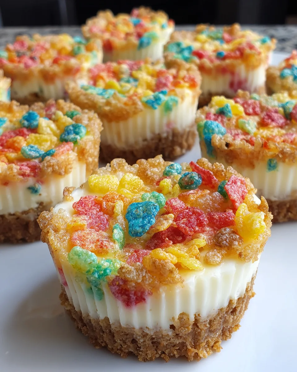 Fruity Pebbles Mini Cheesecakes