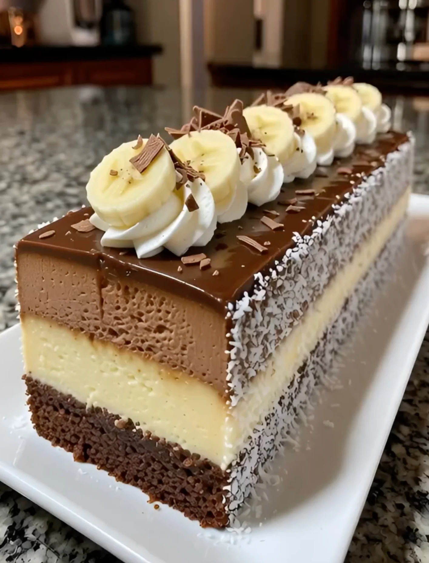 Banana Chocolate Mousse Cake
