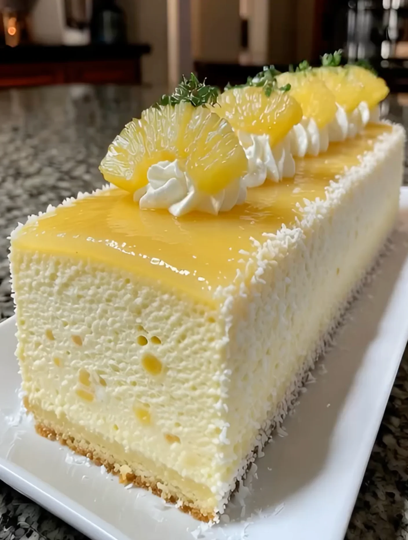 Pineapple Coconut Mousse Cake