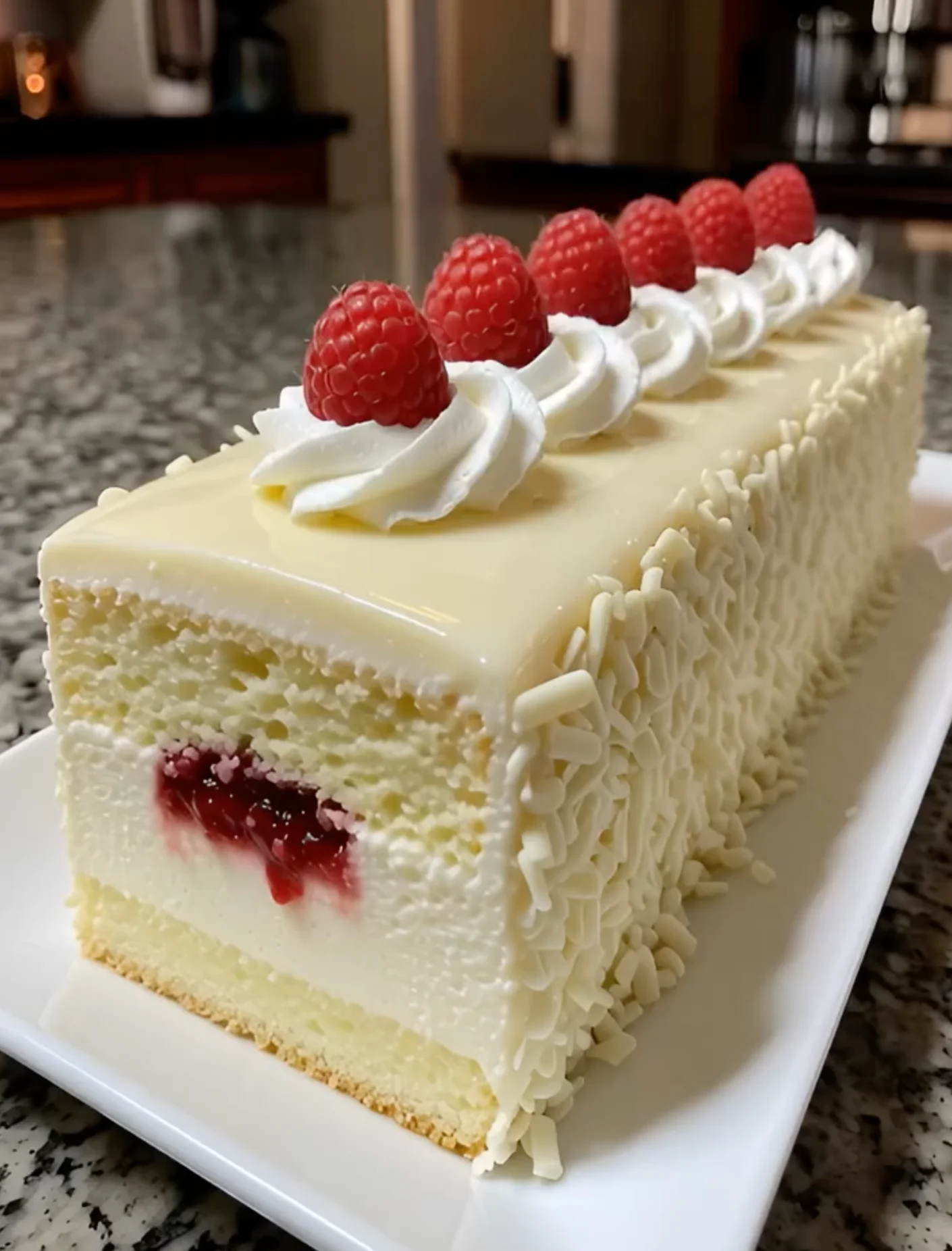 White Chocolate Raspberry Mousse Cake