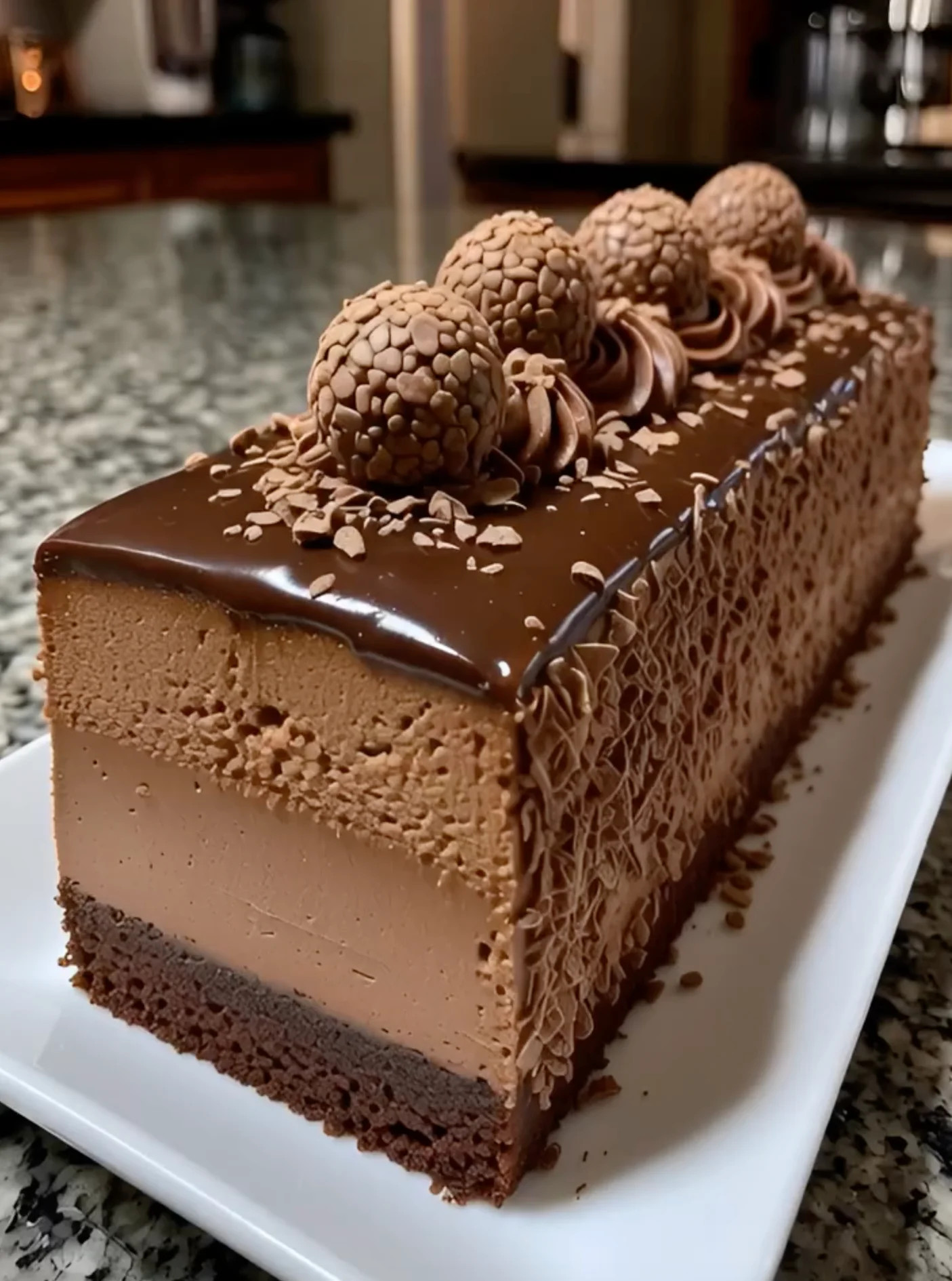 Dark Chocolate Truffle Mousse Cake