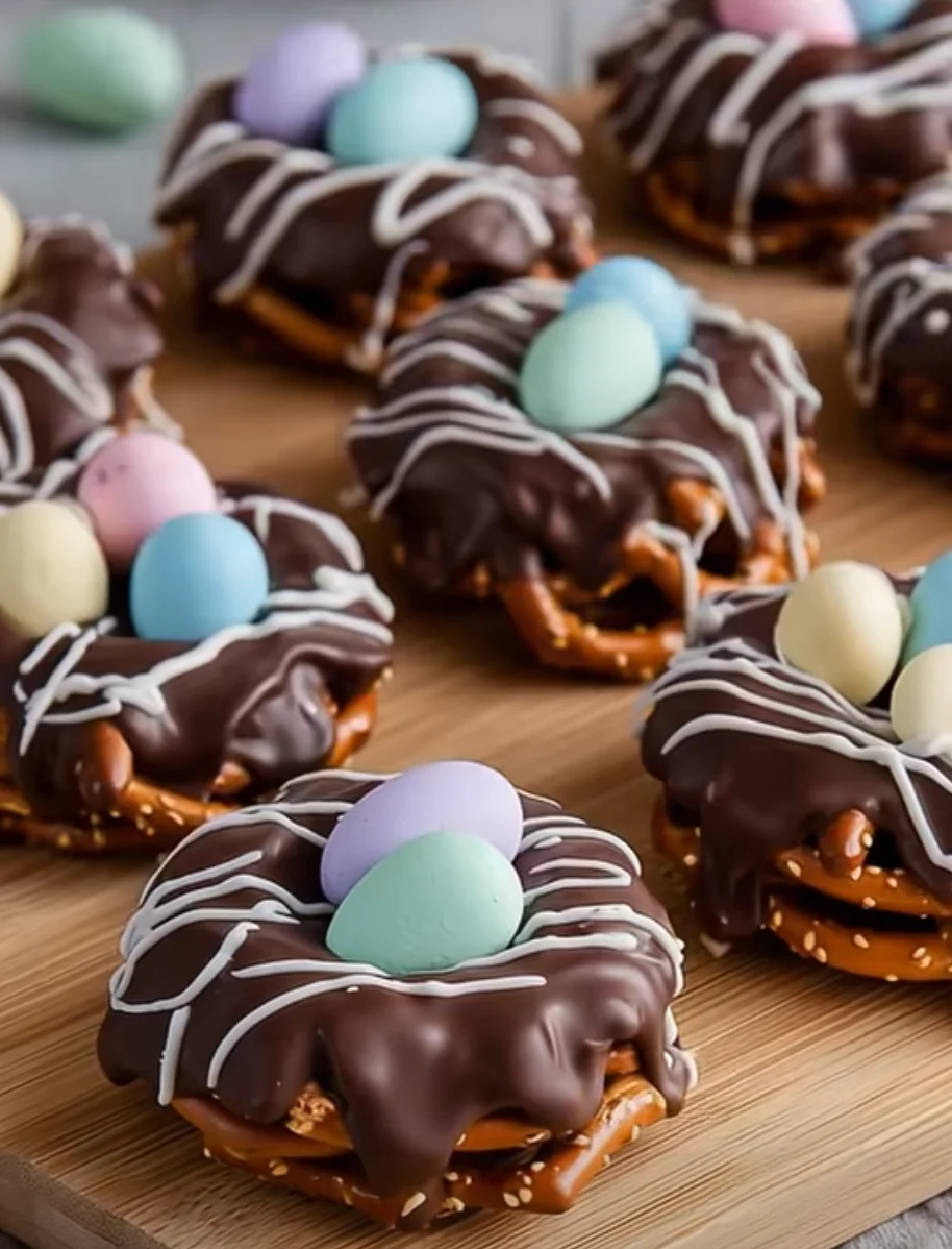Chocolate-Covered Pretzel Nests