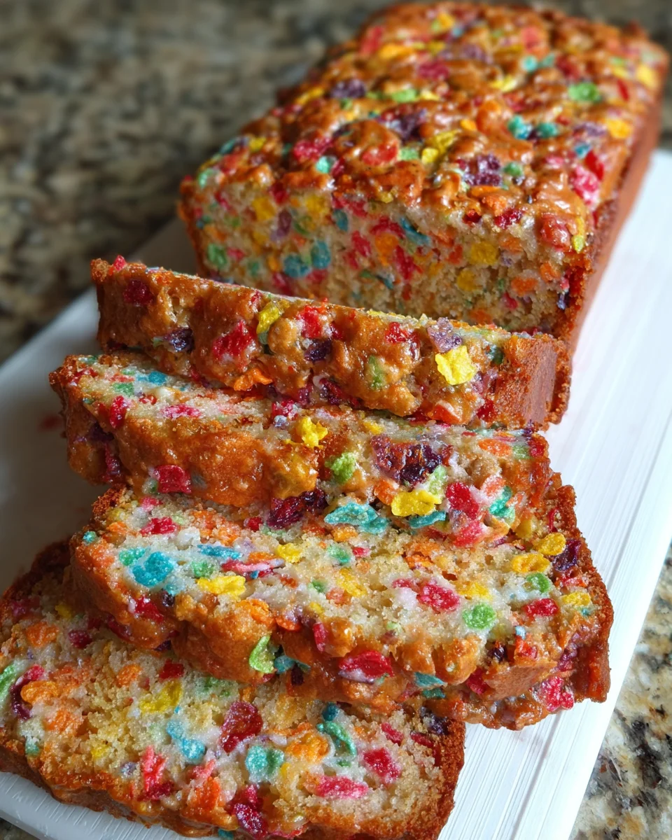 Fruity Pebbles Breakfast Bread