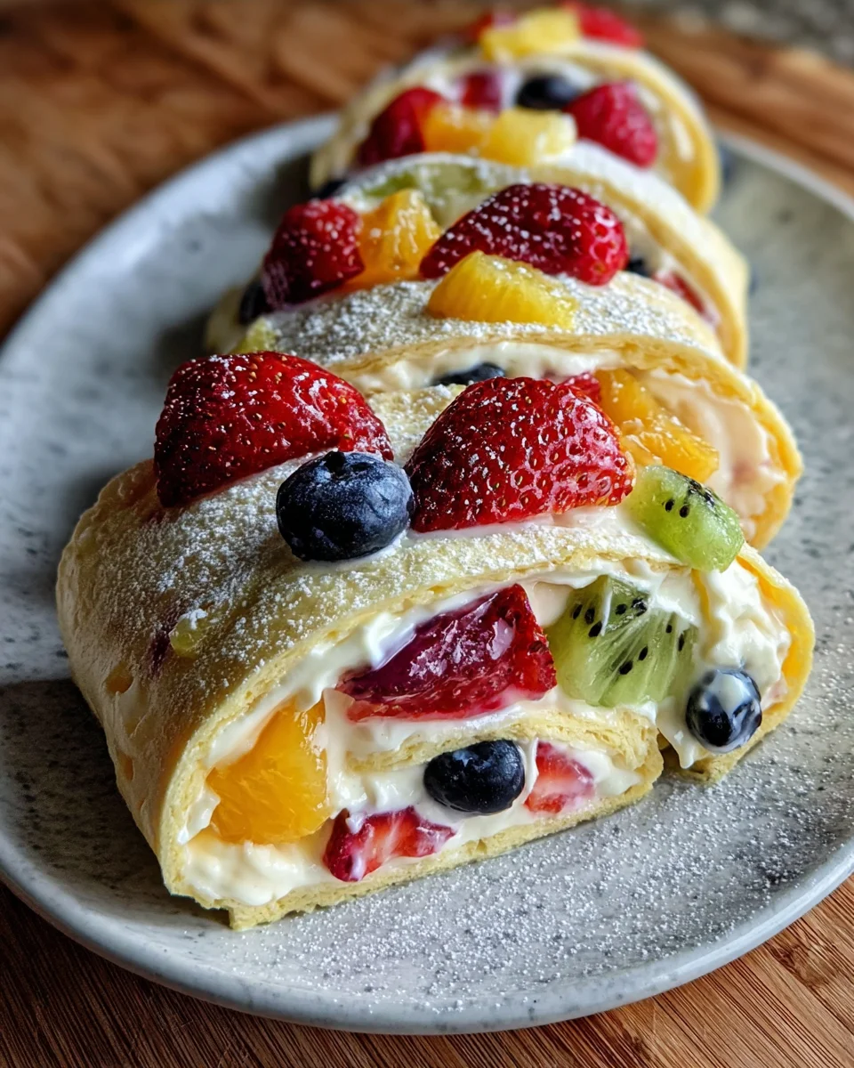 Creamy Fruit Salad Rollups