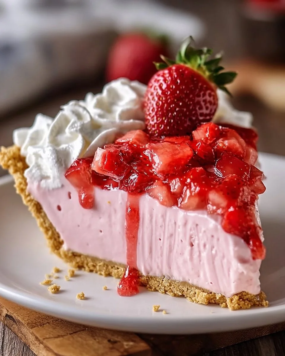 Easter Strawberry Cream Jell-O Pie