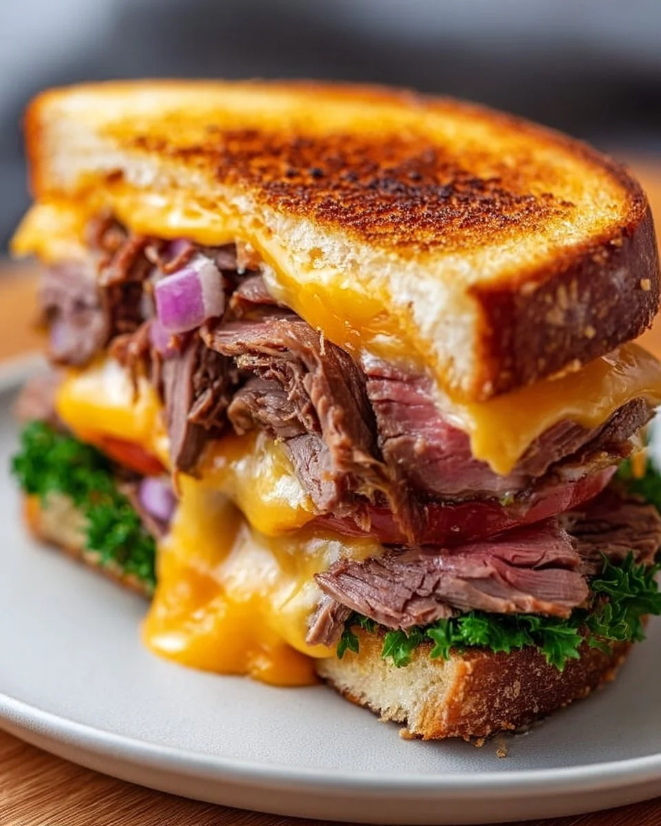 Roast Beef & Cheddar Melt Sandwich