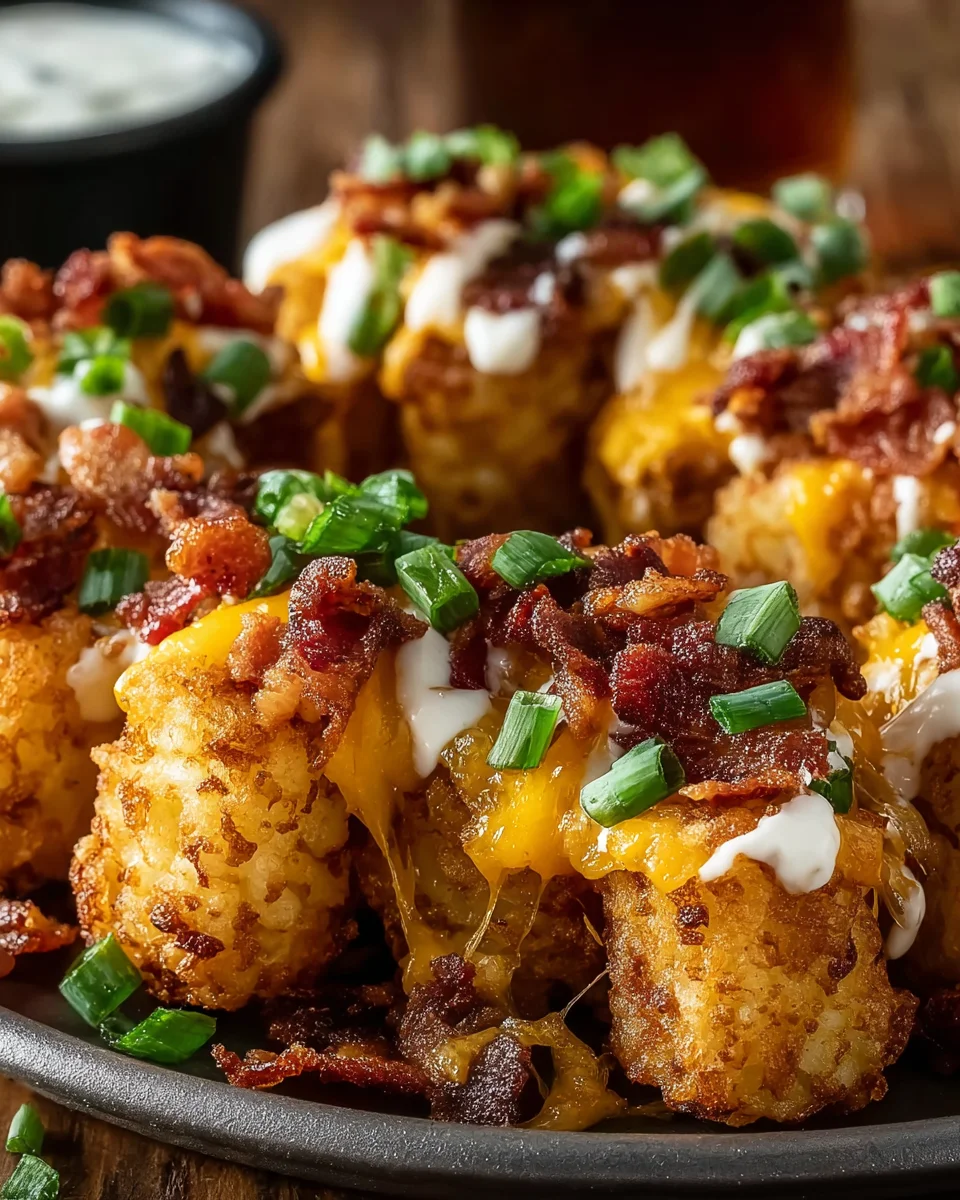 Cheeseburger Stuffed Tater Tot Cones