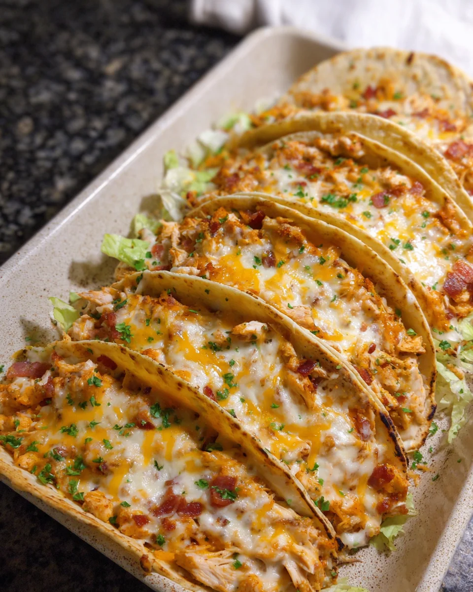 Baked Chicken Bacon Ranch Tacos