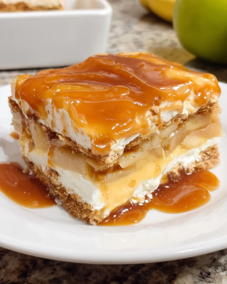Caramel Apple Eclair Cake