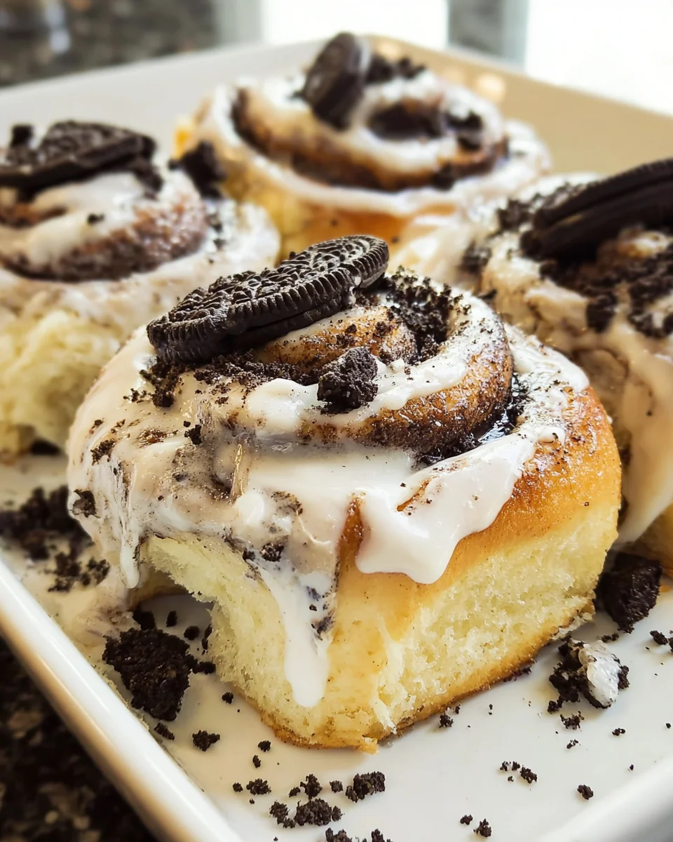 Cookies and Cream Cinnamon Rolls