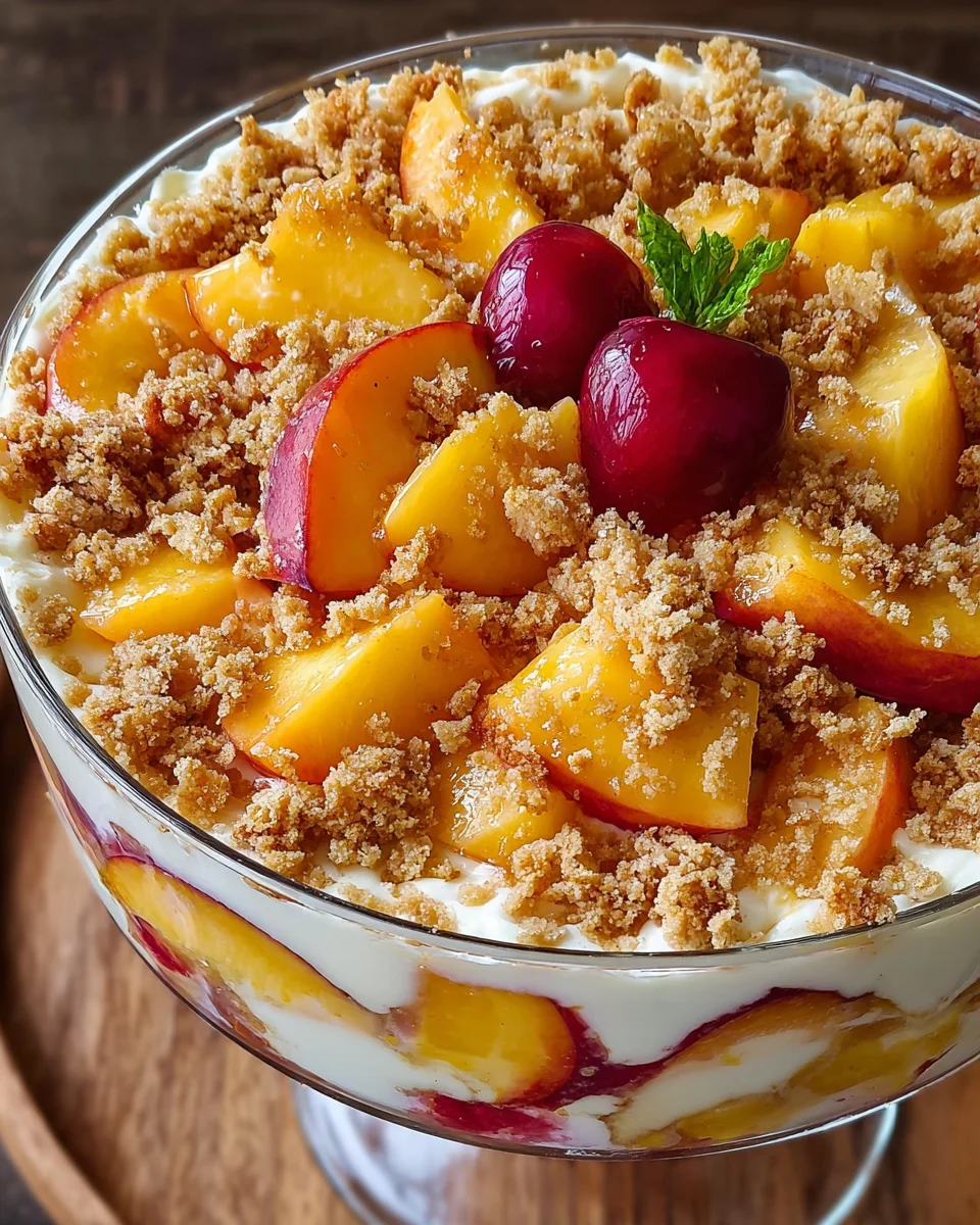 Peach Cobbler Cheesecake Fruit Salad