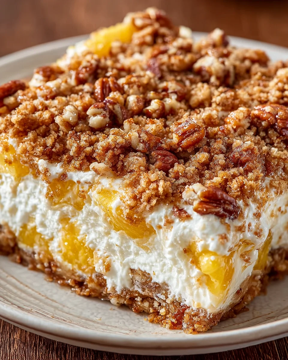 Pineapple Pecan Cream Cheese Crunch Bake