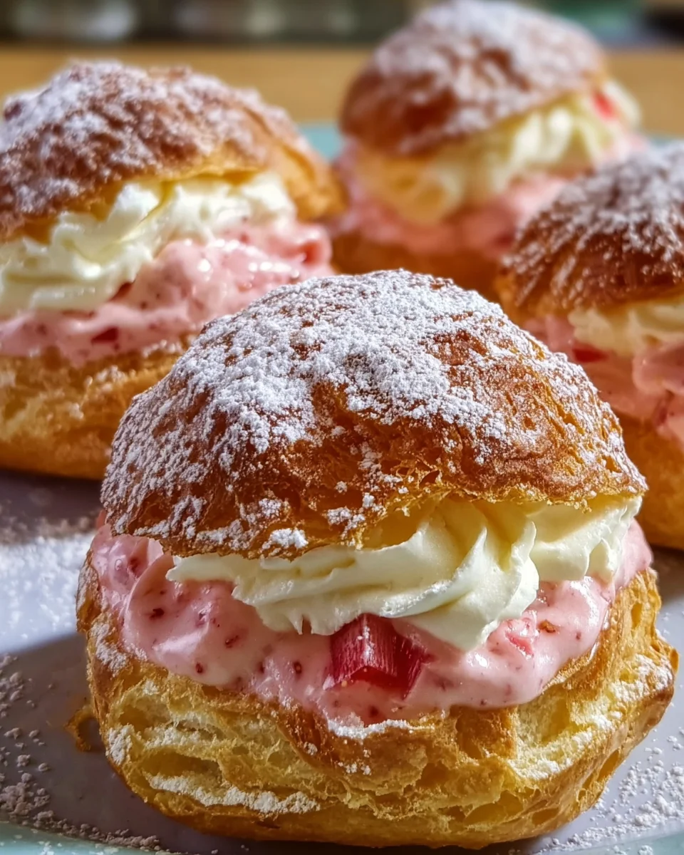 Rhubarb Cream Puffs