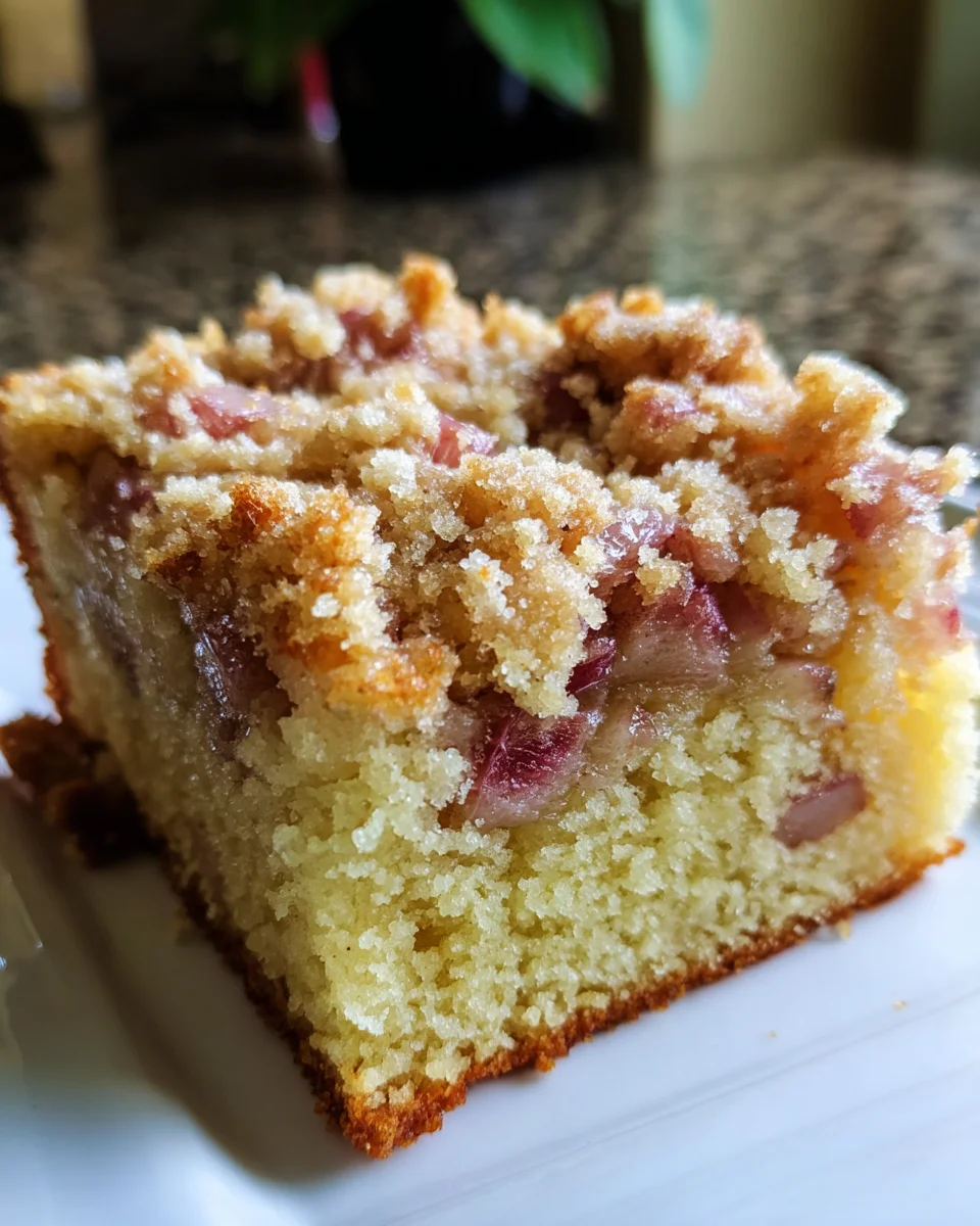 Sour Cream Rhubarb Coffee Cake