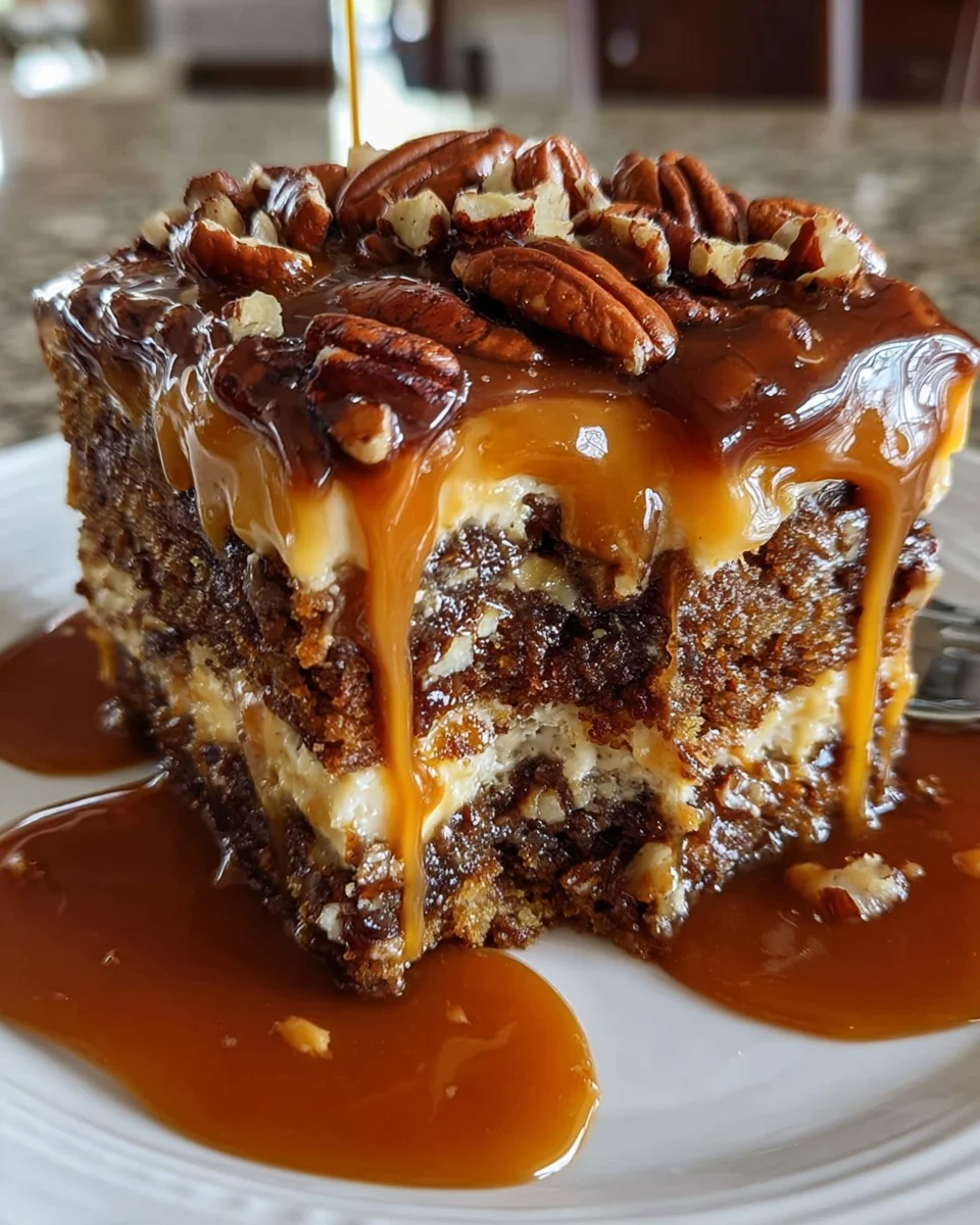 Turtle Caramel Cake