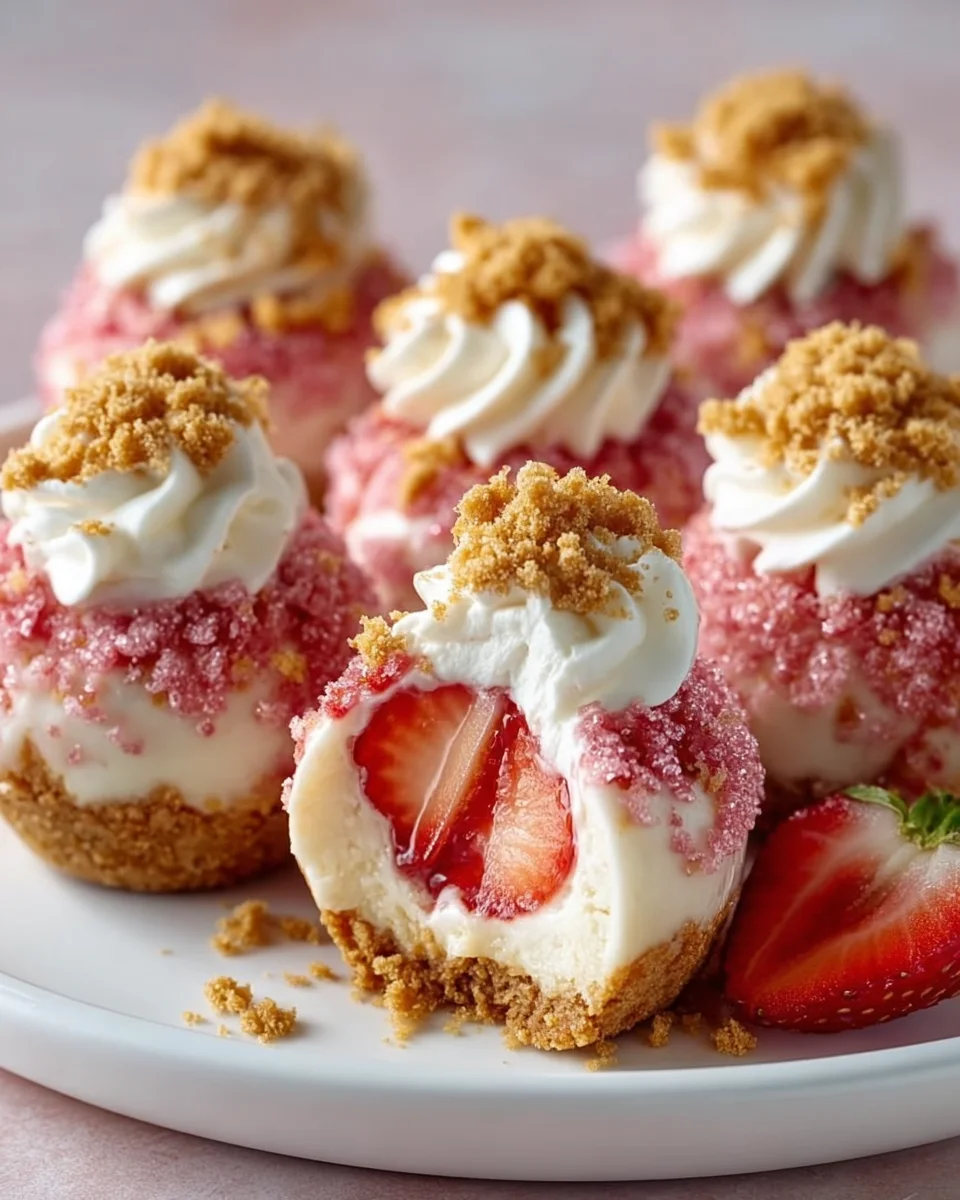 Strawberry Crunch Cheesecake Bites