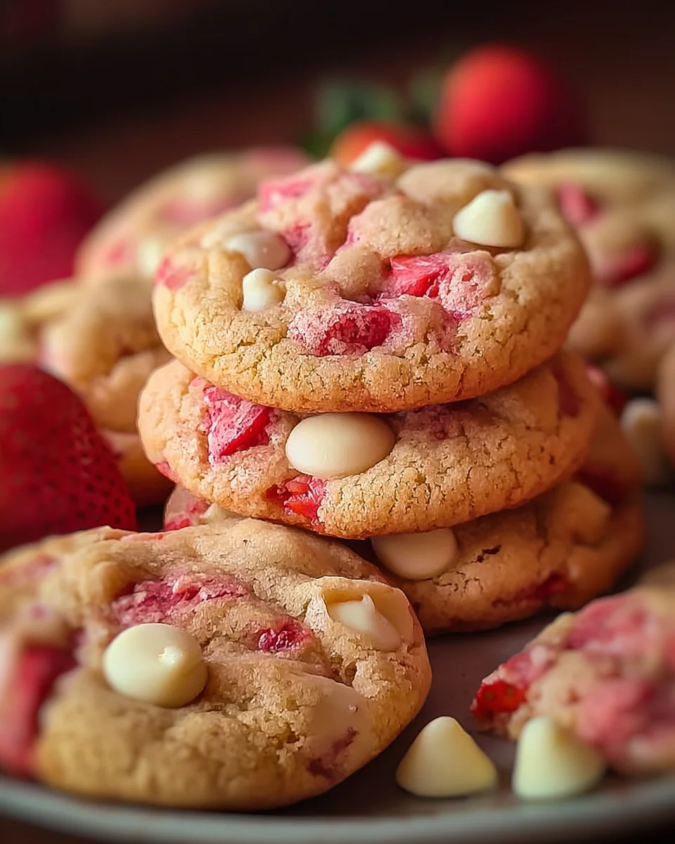 Strawberry White Chocolate Cake Mix Cookies