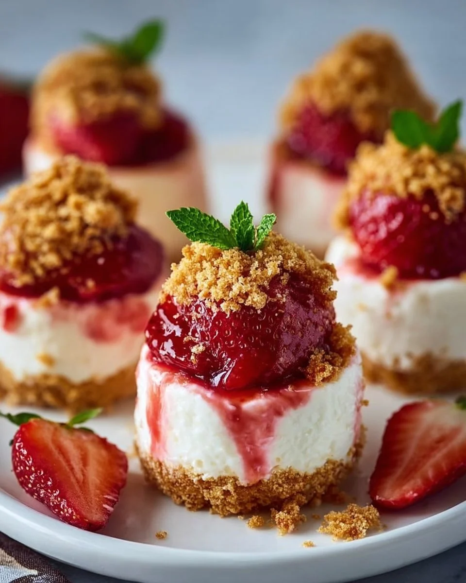 Strawberry Crunch Cheesecake Bites