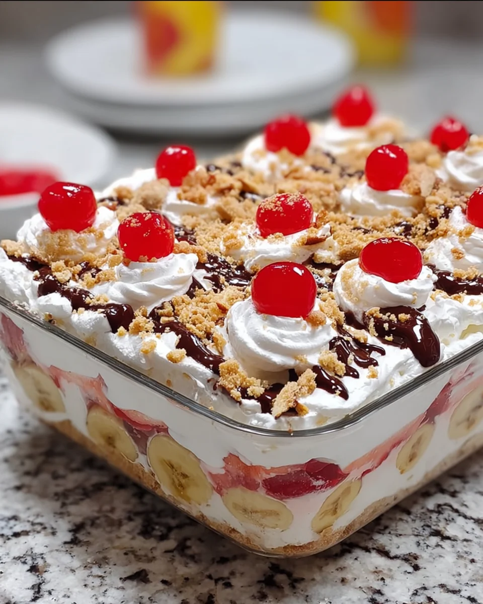 No-Bake Banana Split Dessert