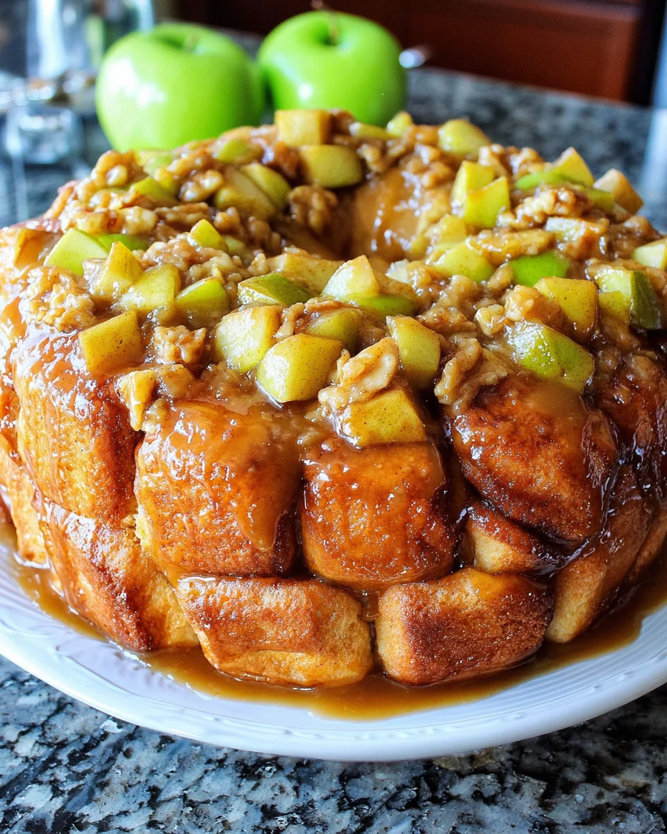 Gooey Caramel Apple Monkey Pull Apart Bread