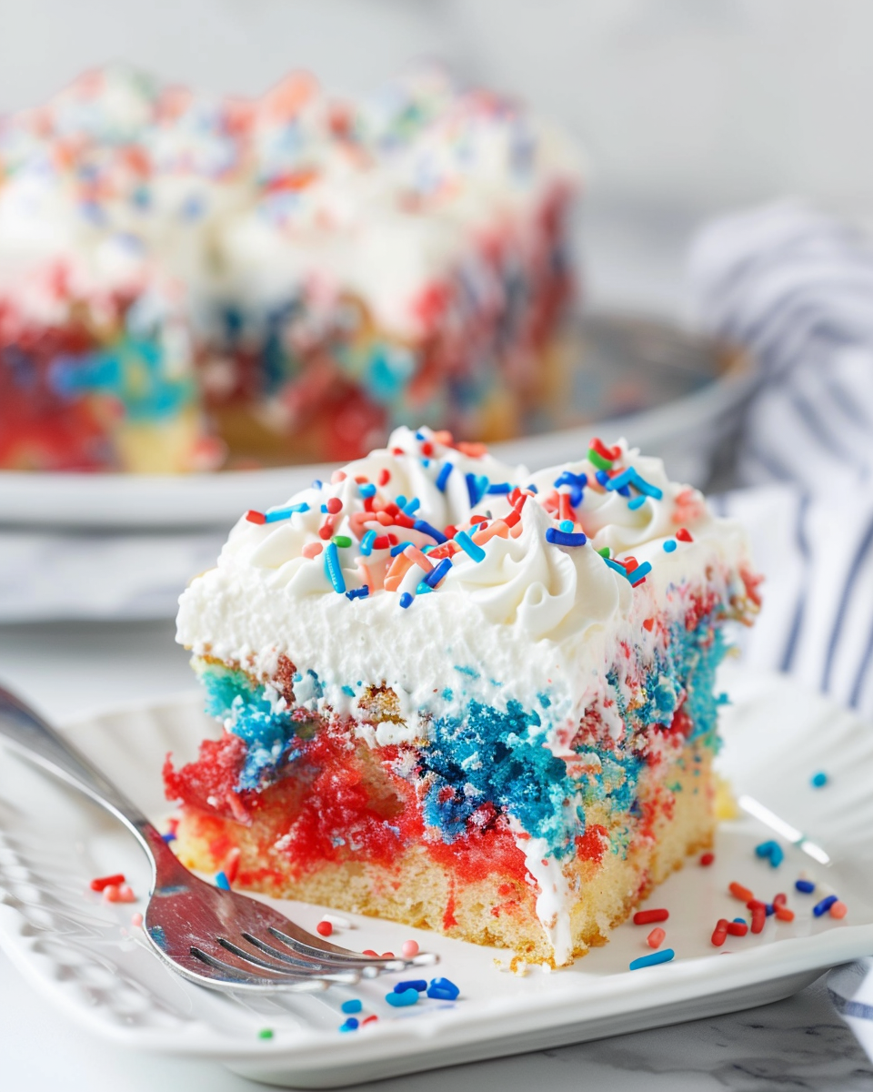 Red, White, & Blue Poke Cake