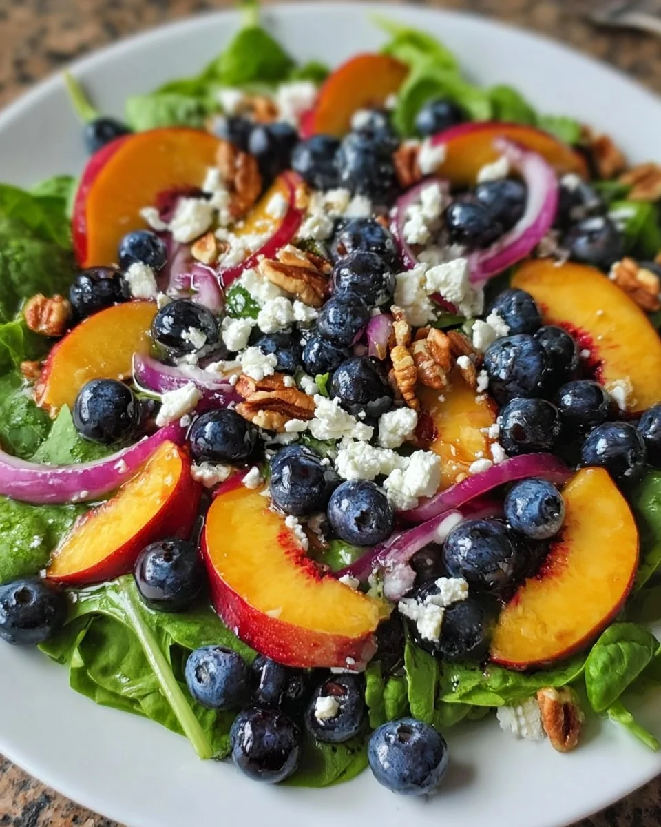 Blueberry Peach Feta Salad
