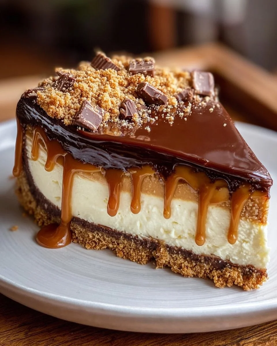 Caramel Chocolate Ganache Cheesecake